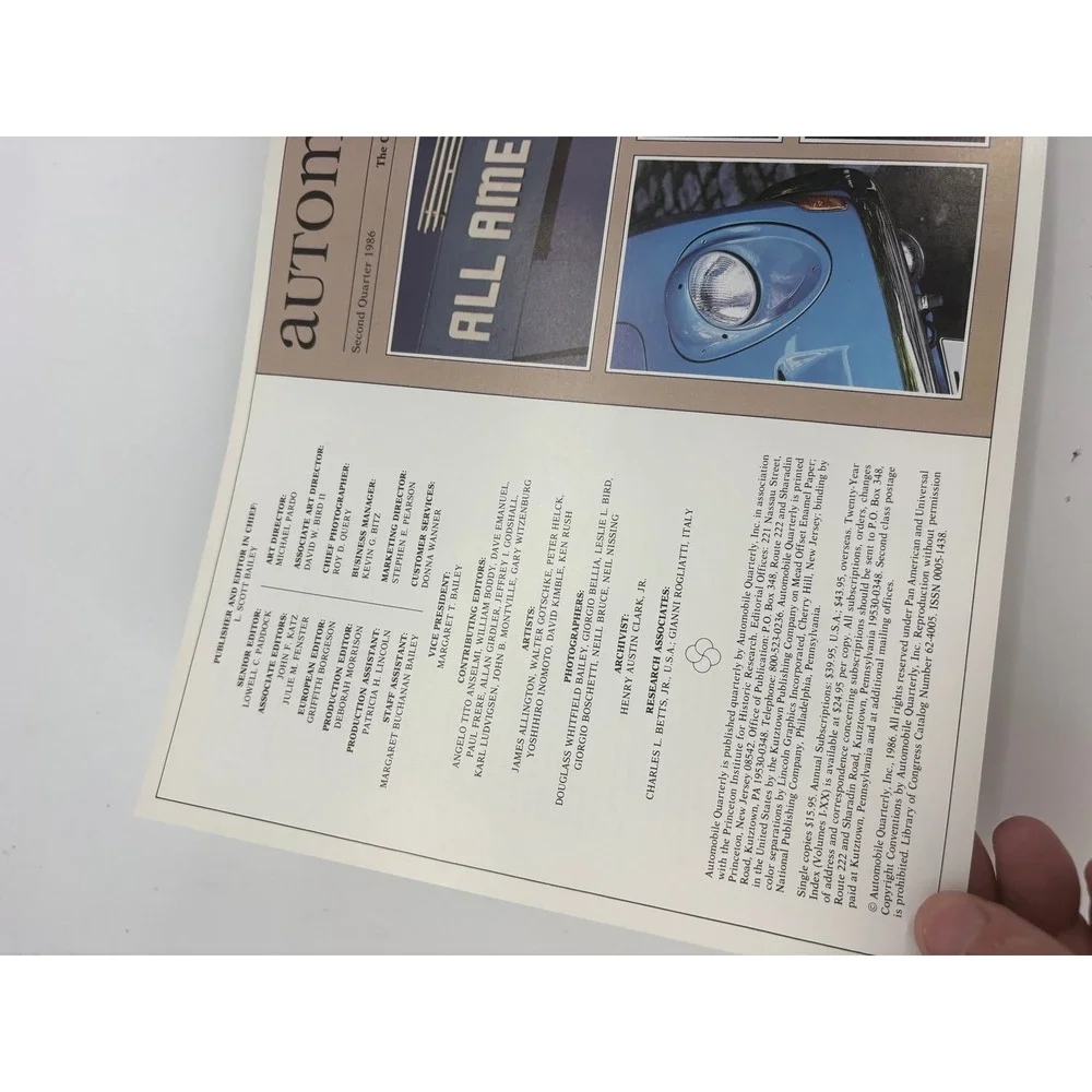 Automobile Quarterly Hardcover Vol 24 No 2 1986 Vintage Car History Magazine